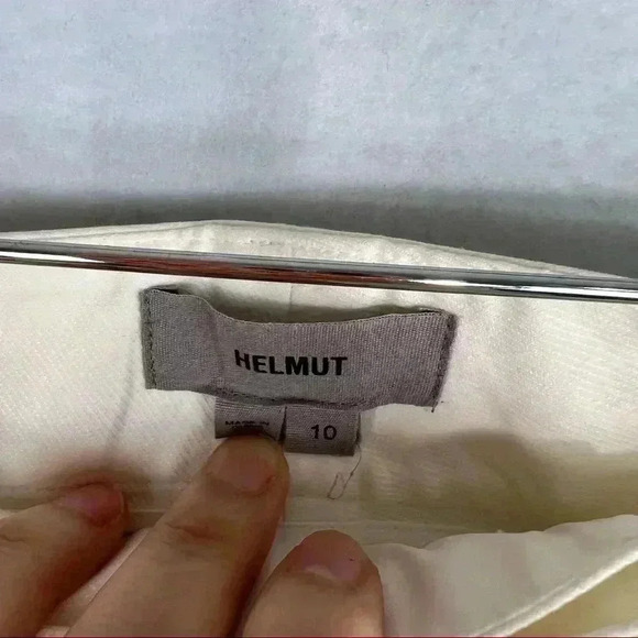 HELMUT LANG Womens Hem Zip Stretch White Dress Pants Sz 10 Career Bussiness Work - Picture 3 of 13